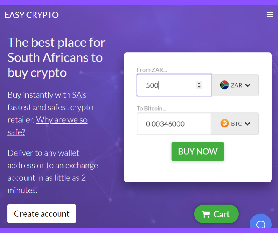 Easy Crypto South Africa homepage