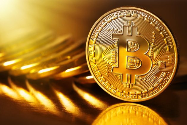 Bitcoin (BTC) is illustrated as physical gold coins 