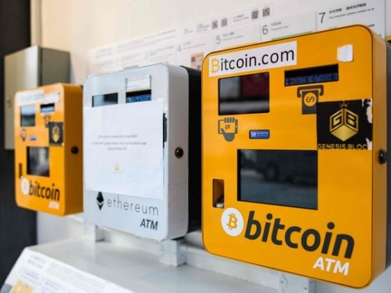 Two Bitcoin ATM machines and an Ethereum ATM machine